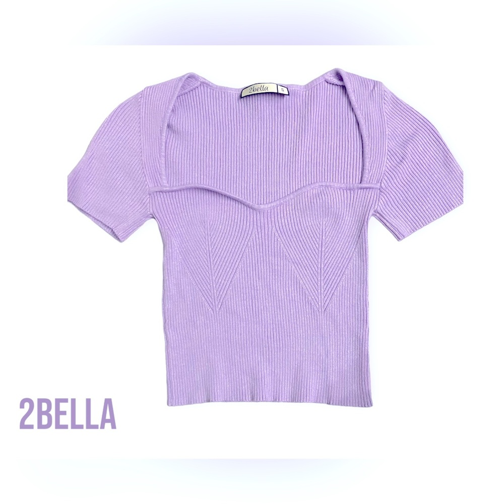 2Bella Lavender Short Sleeve Top